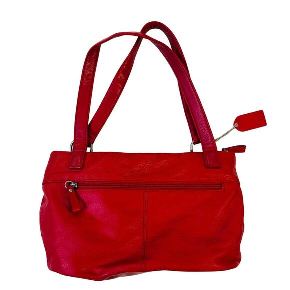 St. John’s Bay Red Leather Shoulder Bag Horsebit Buckle Hobo Satchel Vintage Y2K - Picture 4 of 10